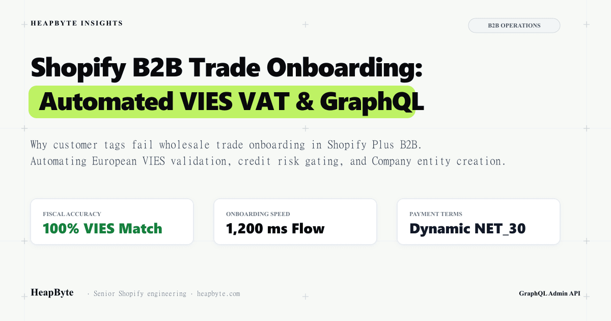 Shopify B2B trade account onboarding