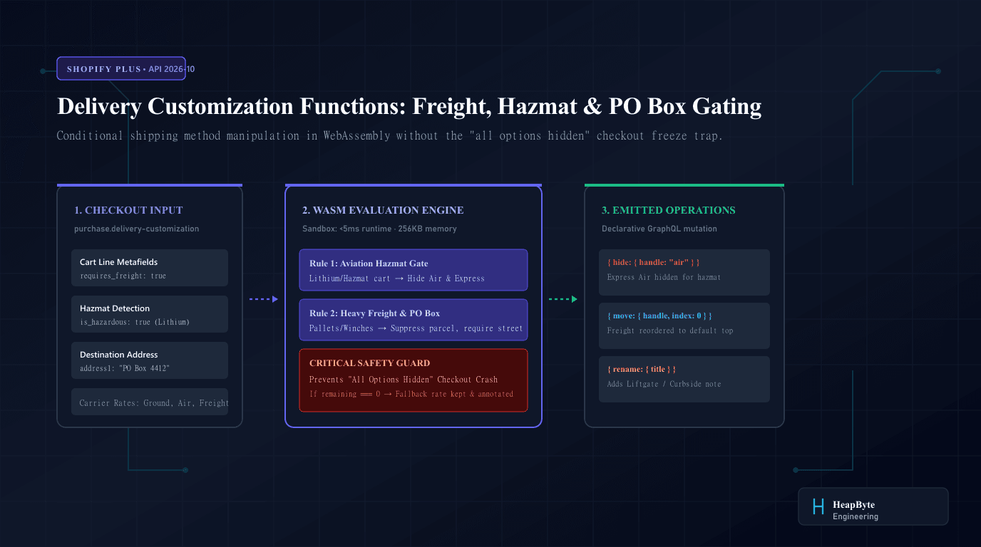 Shopify Delivery Customization Shipping rules