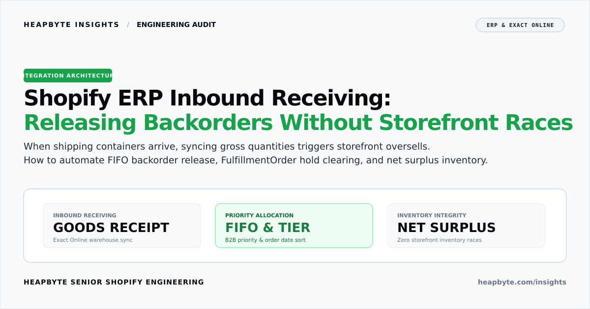 Shopify ERP inbound recieving backorder release